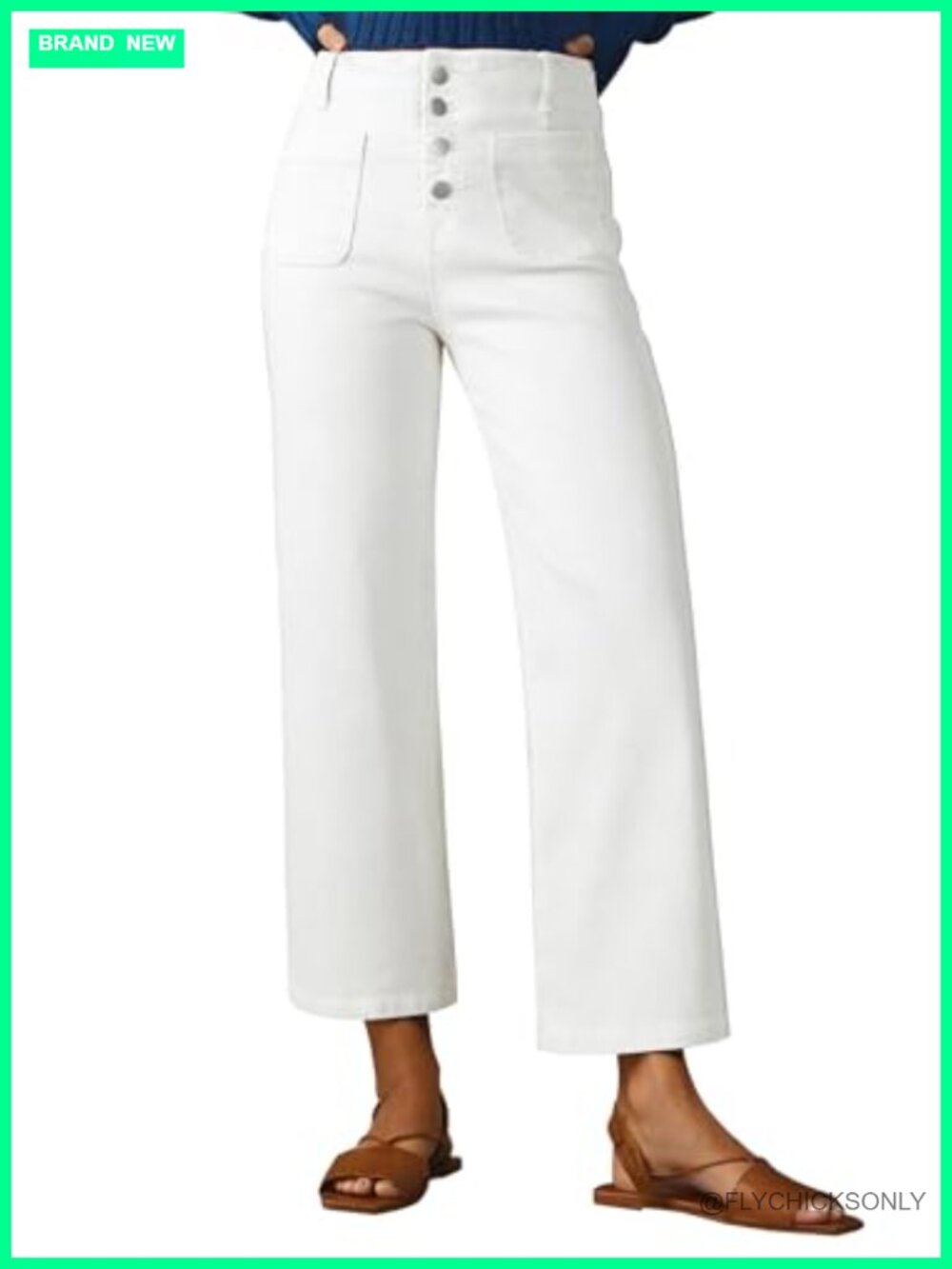 Wide Leg High Waisted Jeans Button Front Baggy Fit Casual